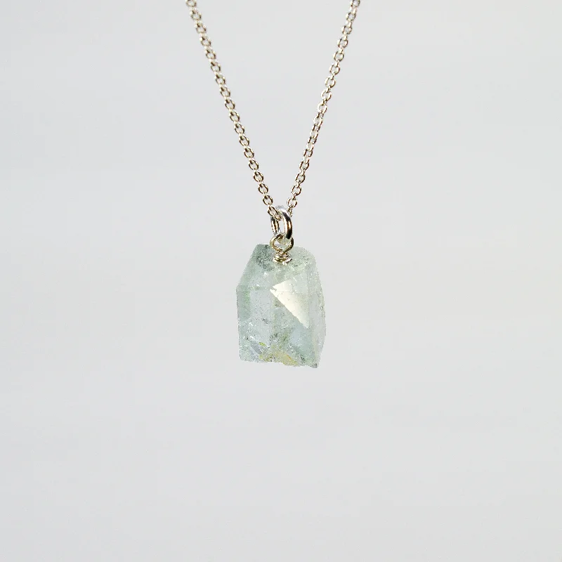 Women's initial necklaces-NEW! Aquamarine Cube Pendant by Rina Young