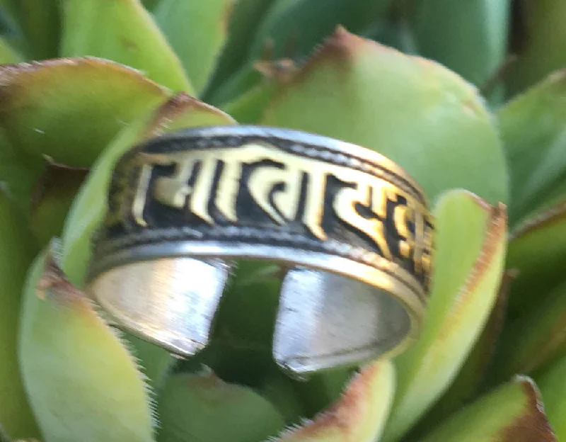 Women's vintage rings-Silver Mantra Ring #2