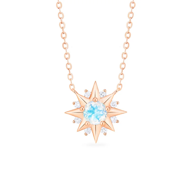 Women's moon phase necklaces-[Astra] Starlight Necklace in Moonstone