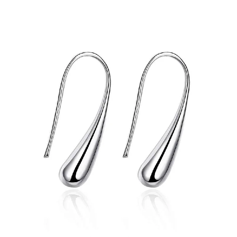 Women's modern earrings-Sterling Silver Waterdrop  Earrings