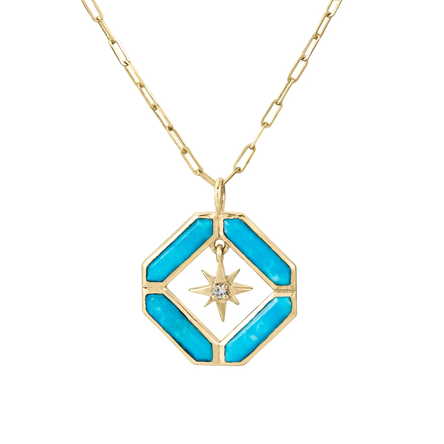 Women's limited edition necklaces-Metier 14k Astra Turquoise Journey Necklace