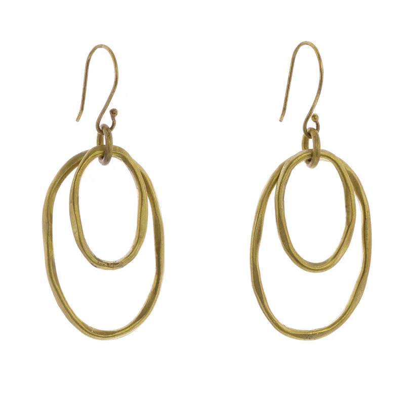 Women's party rings-Gemini Earring s, Oval, Sm - Brass - Brass