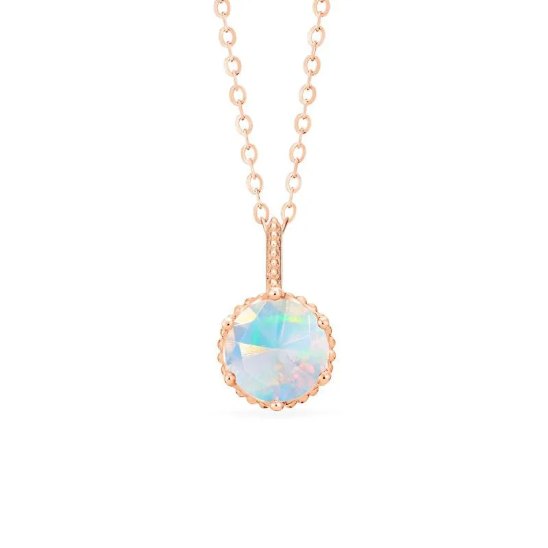 Women's gold-plated necklaces-[Evelyn] Vintage Classic Crown Necklace in Opal