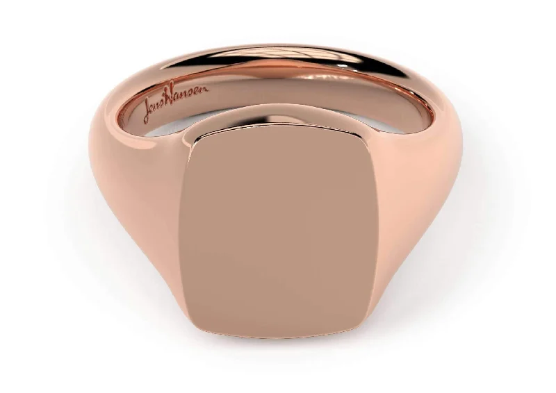 Women's wedding rings-Quadrant Signet Ring, Red Gold