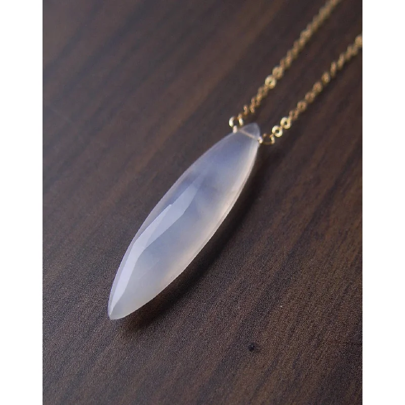 Women's pearl necklaces-NEW! Marquise Moonstone 14k Gold Filled Necklace by Friedasophie