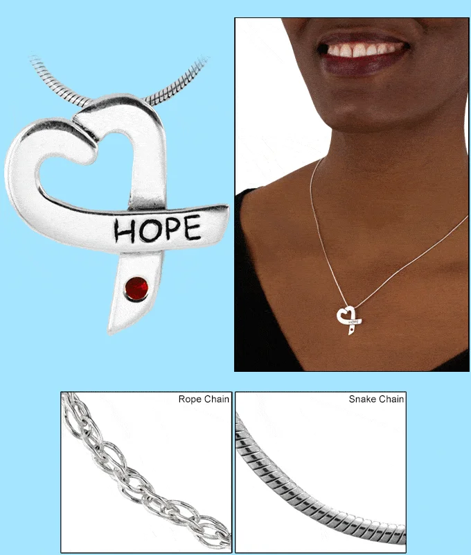 Women's party necklaces-Hope for a Cure Diabetes Sterling Heart Necklace