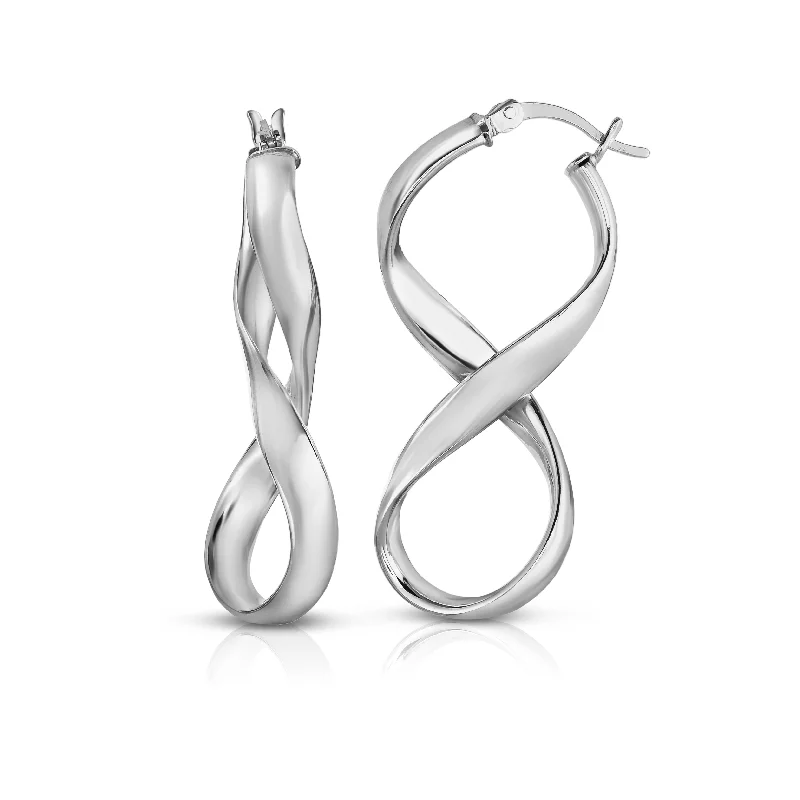 Women's ethical earrings-Solid Sterling Silver Figure 8 Earrings