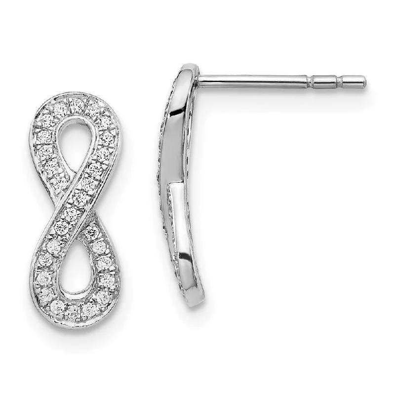 Women's religious earrings-14k White Gold Diamond Earrings