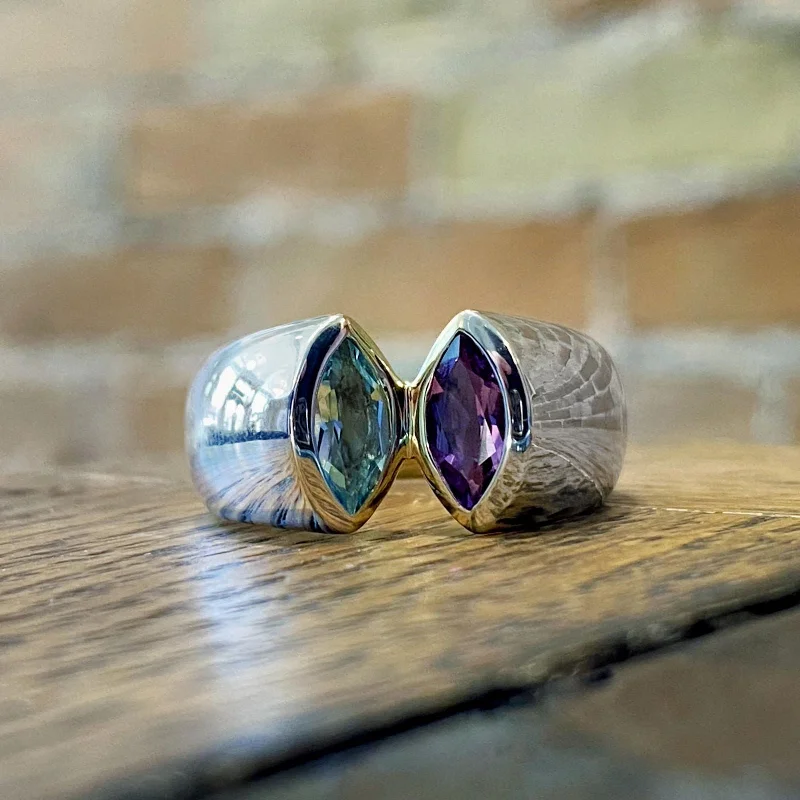 Women's pet memorial rings-Marquise Gemstone Ring