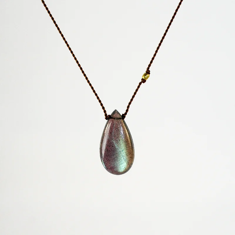 Women's locket necklaces-NEW! Labradorite Necklace with 18k Gold by Margaret Solow