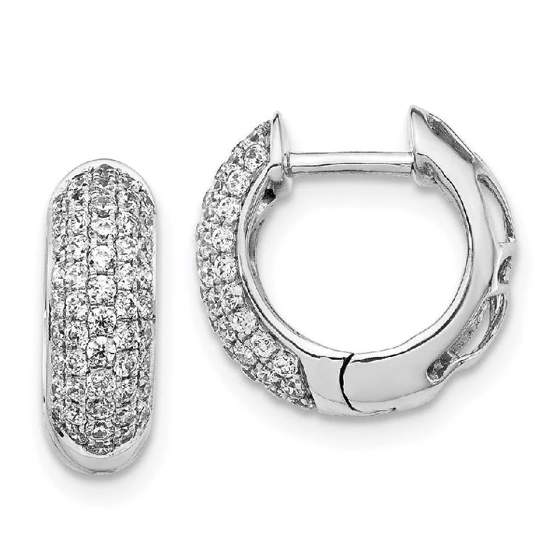 Women's symbolic earrings-14k White Gold Diamond Earrings