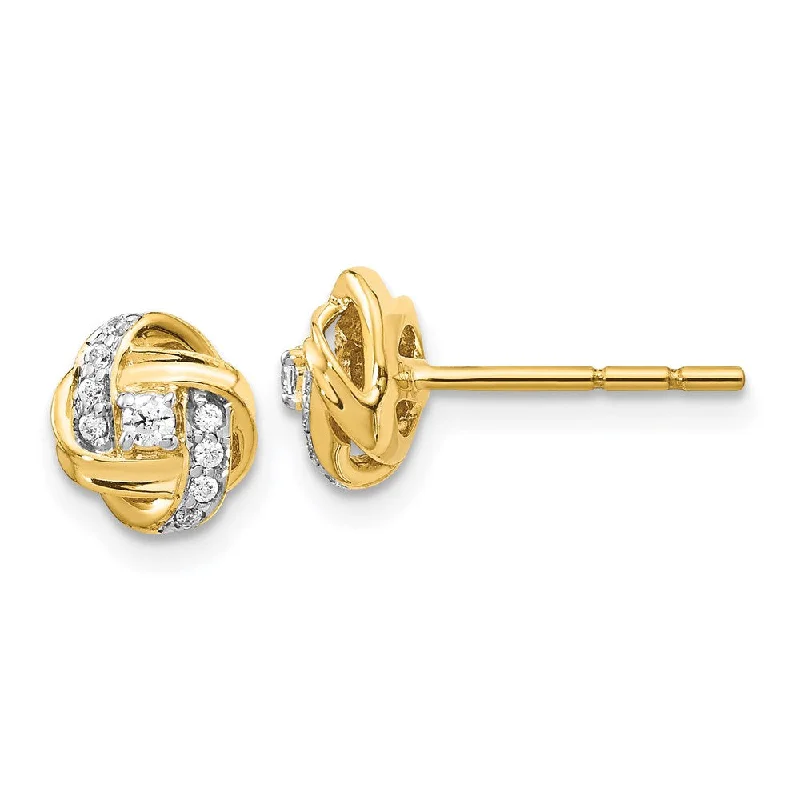 Women's fashion earrings-14K Diamond Post Earrings