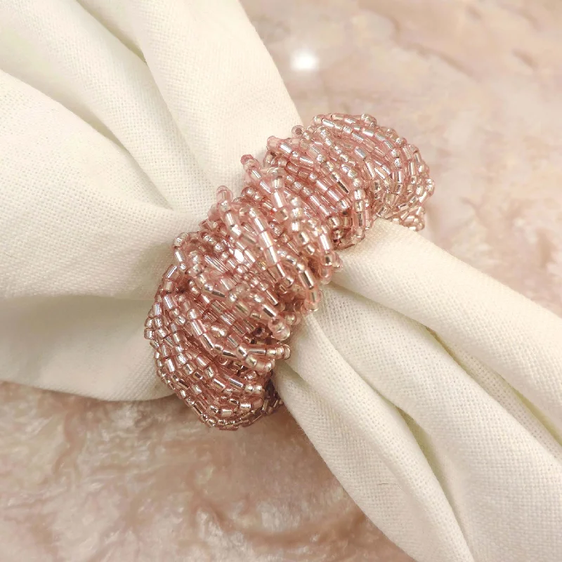 Women's celestial rings-Bling-Bling Napkin Ring in Light Pink, Set of 4