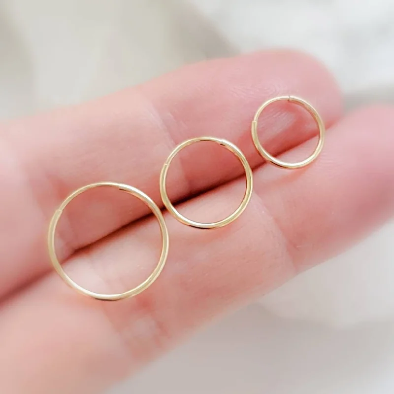 Women's family earrings-14k Endless Hoop Earrings