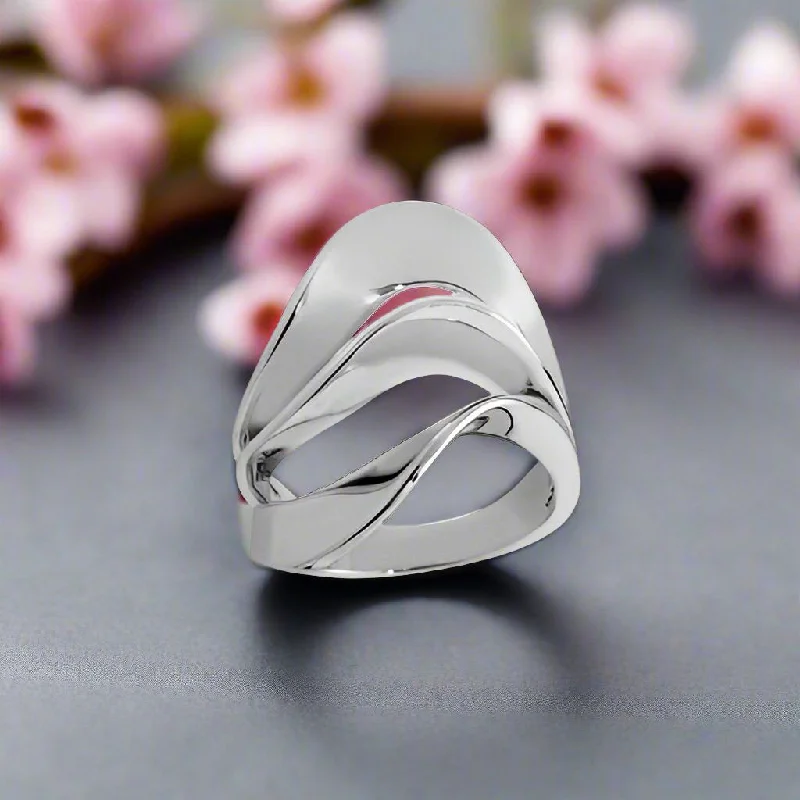 Women's stainless steel rings-“Swan” Ring