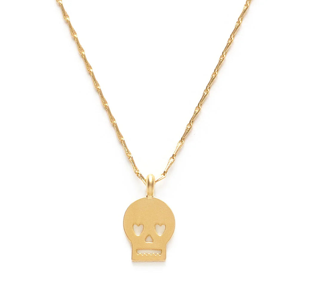 Women's silver-plated necklaces-Amano Studio Tiny Skull Necklace