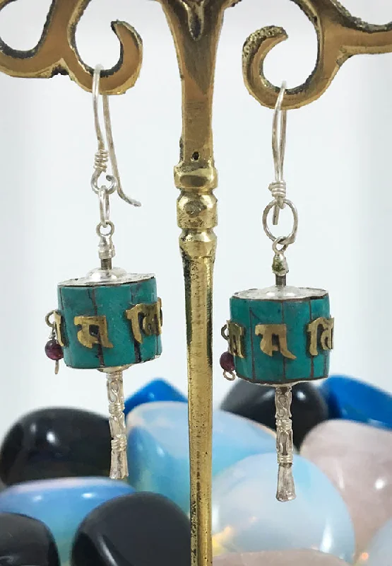 Affordable women's rings-Prayer Wheel Earring #12