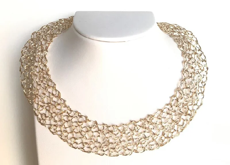 Women's choker necklaces-NEW! Gold Filled Necklace by MetaLace Jewelry