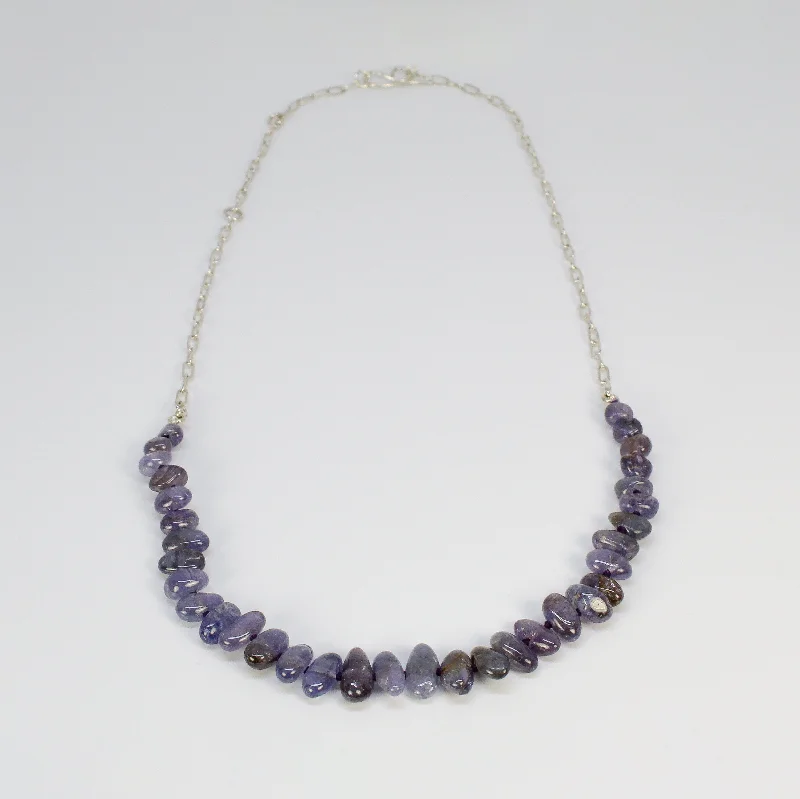 Women's travel necklaces-NEW! Tanzanite Beaded Necklace by Rina Young