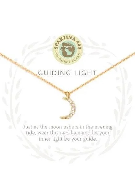 Women's minimalist necklaces-Spartina - Sea La Vie - Necklace 18" Guiding Light - Crescent Moon