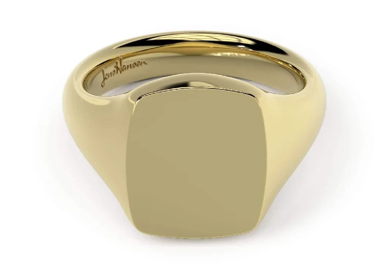 Custom women's rings-Quadrant Signet Ring, Yellow Gold