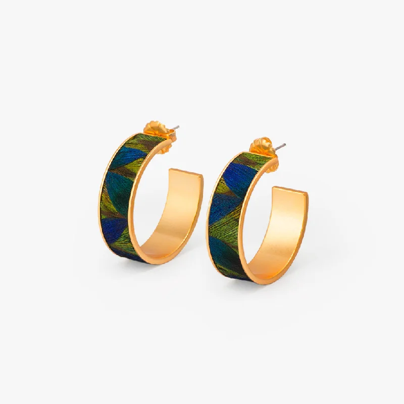 Women's fingerprint rings-Diez Hoop Earring