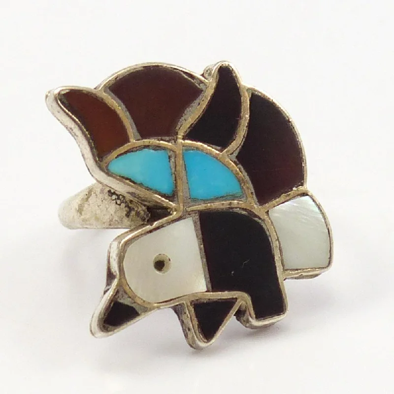 Women's diamond rings-1960s Bird Inlay Ring