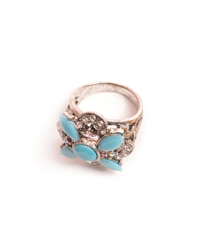 Women's alloy rings-Gleaming Turquoise Ring