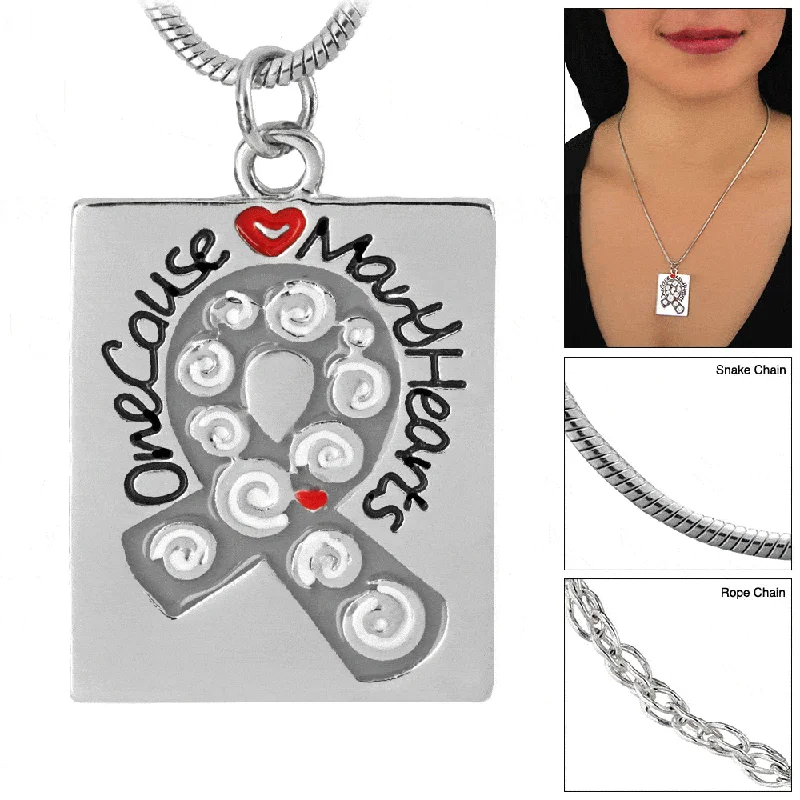 Women's gift necklaces-One Cause Many Hearts Diabetes Awareness Necklace