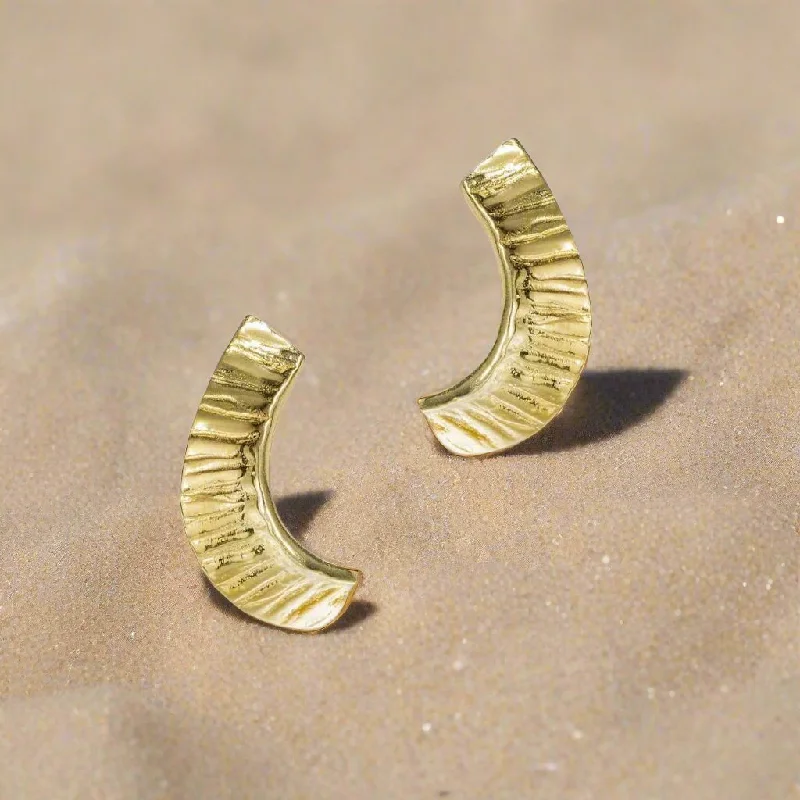 Women's Mother's Day rings-Curved Seaweed Earring