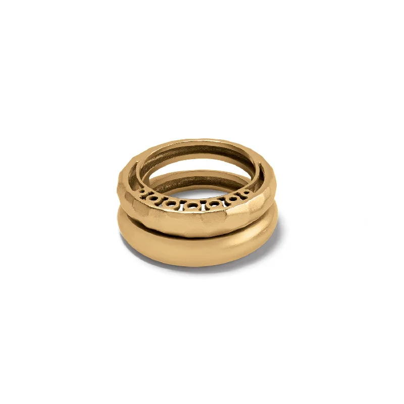 Women's everyday rings-Gold Inner Circle Double Ring