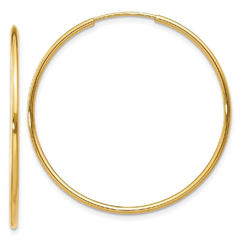 Minimalist women's earrings-14k 1.25mm Endless Hoop Earring