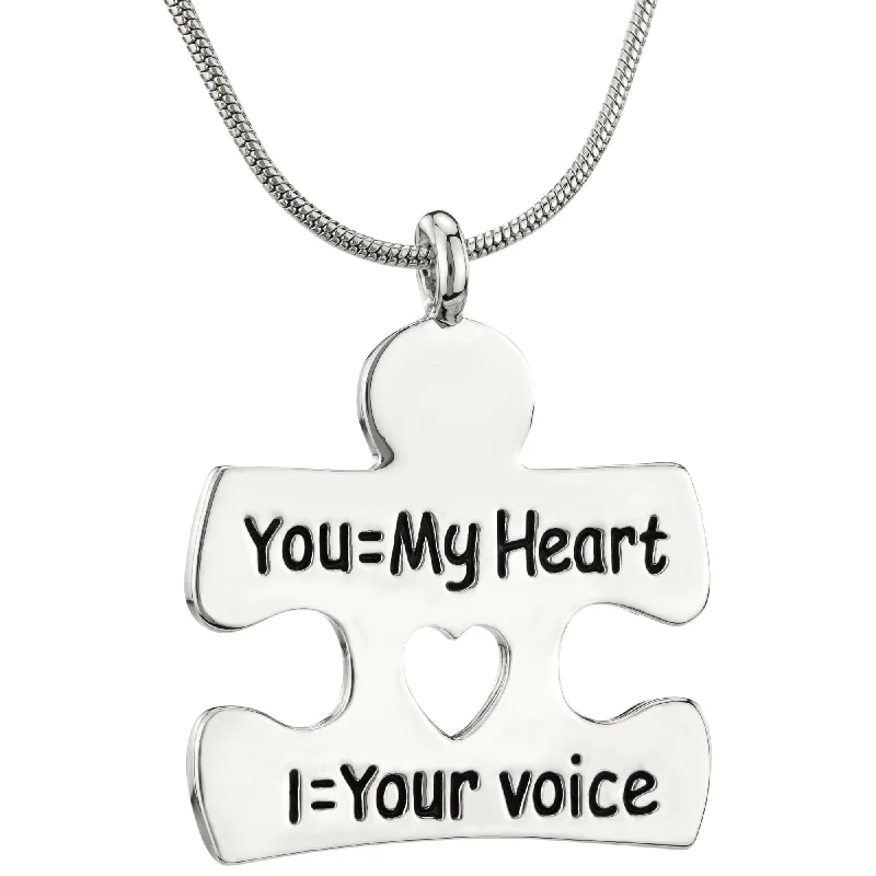 Women's platinum necklaces-I Am Your Voice Autism Necklace