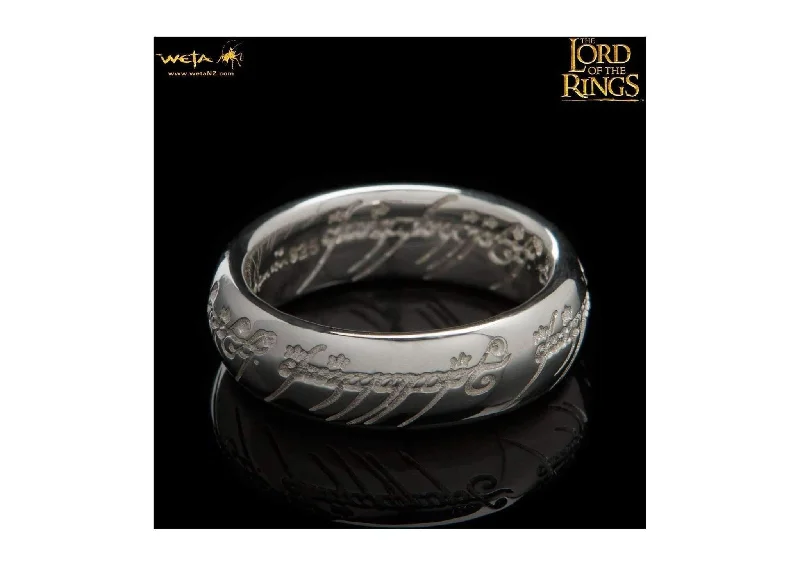 Women's sun rings-Bilbo Ring : The One Ring - Sterling Silver (with Elvish Runes)