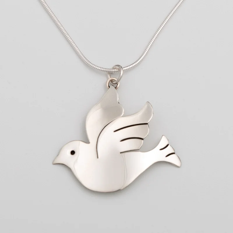 Women's zodiac necklaces-Peace Dove Sterling Necklace