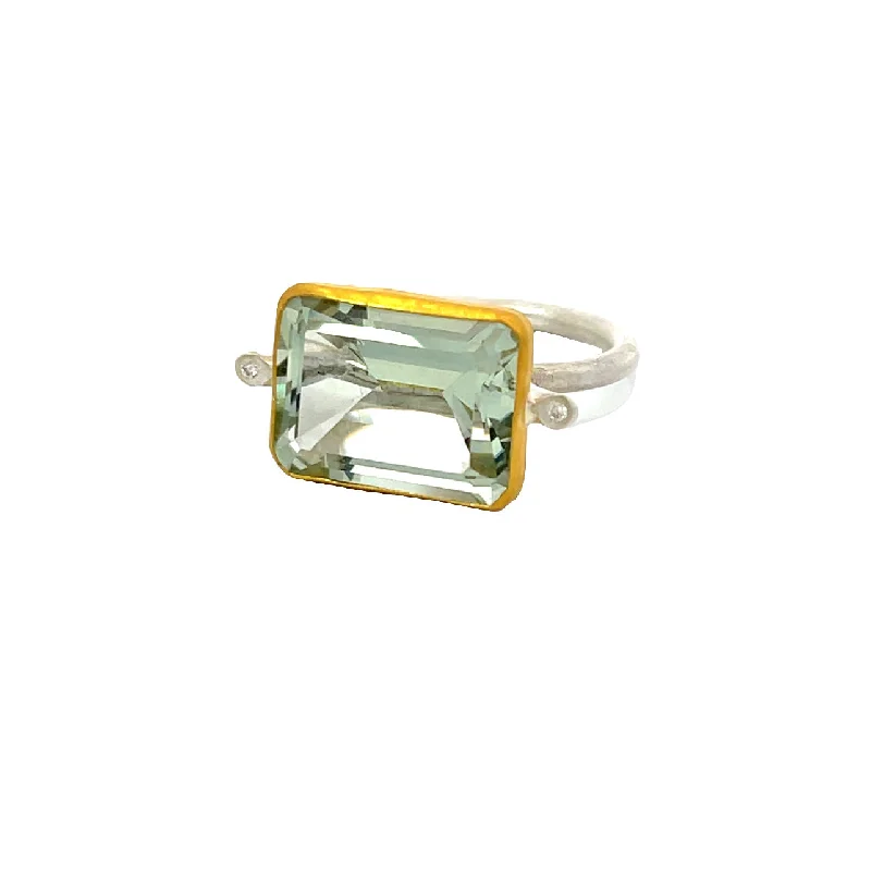 Women's modern rings-Prasiolite Ring