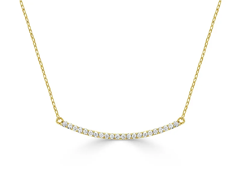 Women's name necklaces-14k Gold & Diamond Bar Necklace