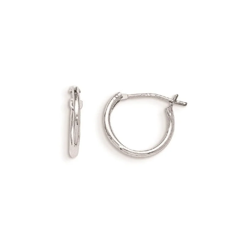 Women's K gold earrings-Madi K Kid's 14k White Gold  Hoop Earrings