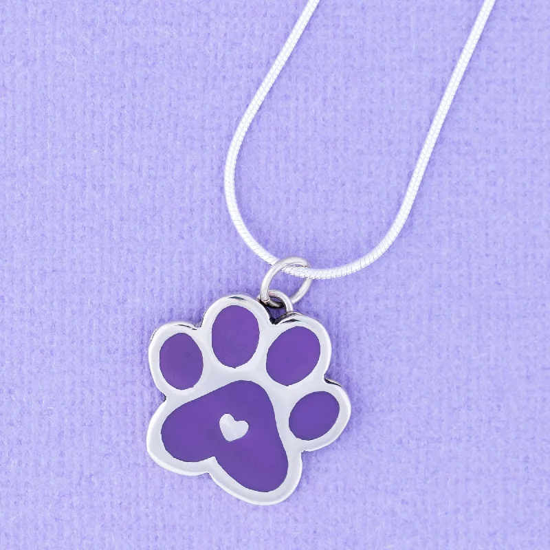 Affordable women's necklaces-Paw Print Beats In My Heart Necklace