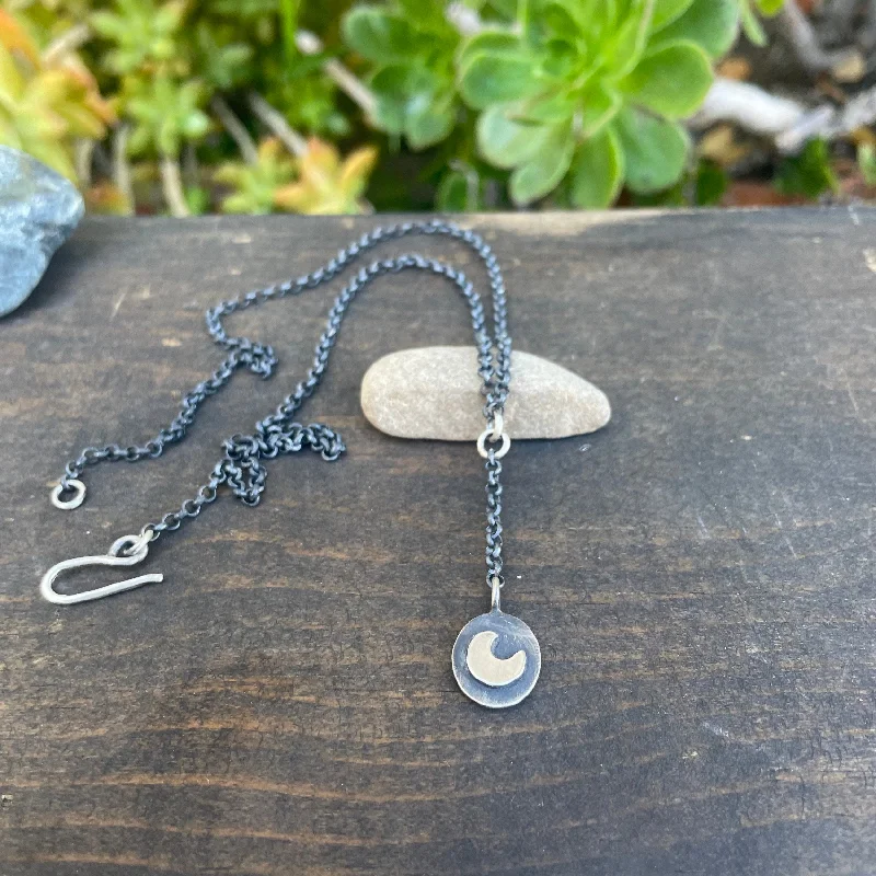 Women's custom engraving necklaces-NEW! Double Sided Moon & Star Necklace in Sterling Silver by Ashley Procopio