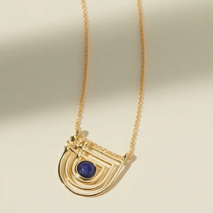 Women's holiday necklaces-Golden Era Necklace - Lapis