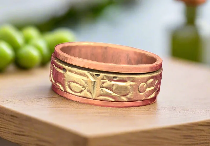 Women's investment rings-Copper Spinner Ring