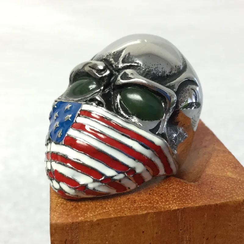 Women's vintage rings-American Balaclava Skull Ring