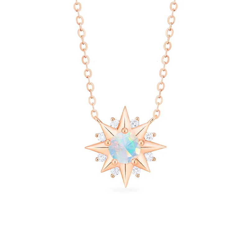 Women's birthday gift necklaces-[Astra] Starlight Necklace in Australian Opal