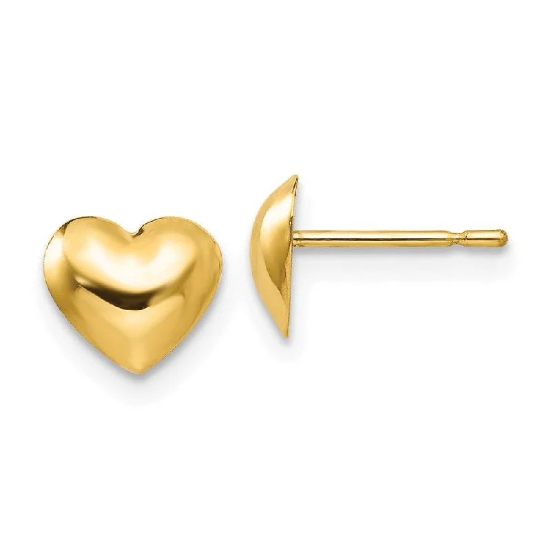 Women's titanium earrings-Madi K Kid's 14k   Heart Post Earrings