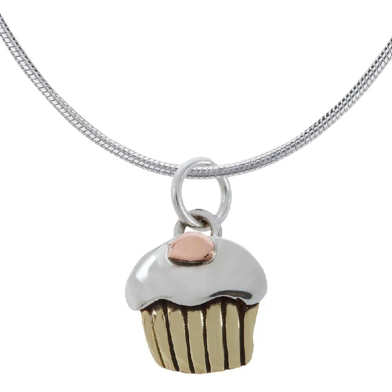 Modern women's necklaces-Mini Cupcake Necklace