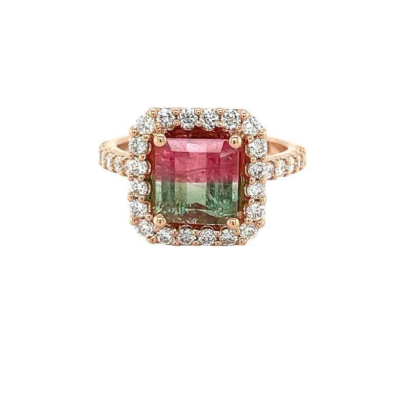 Women's sizeable rings-Watermelon Tourmaline Ring