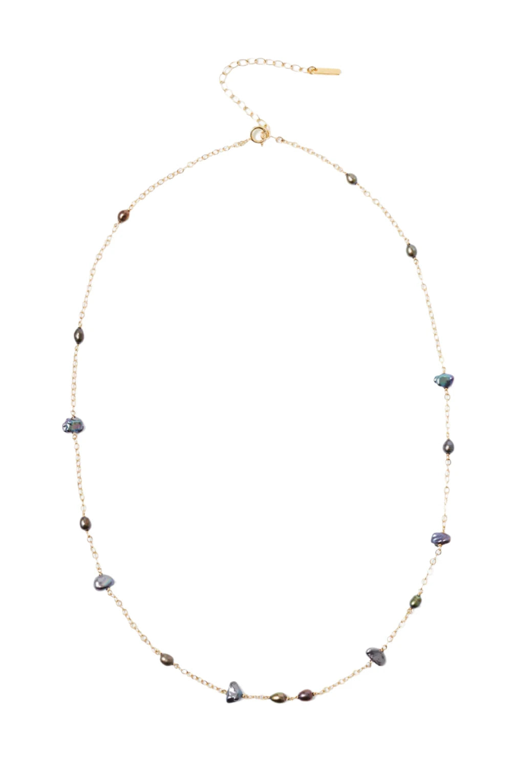 Women's leather necklaces-Chan Luu Free-Form Peacock Pearl Mix Short Necklace