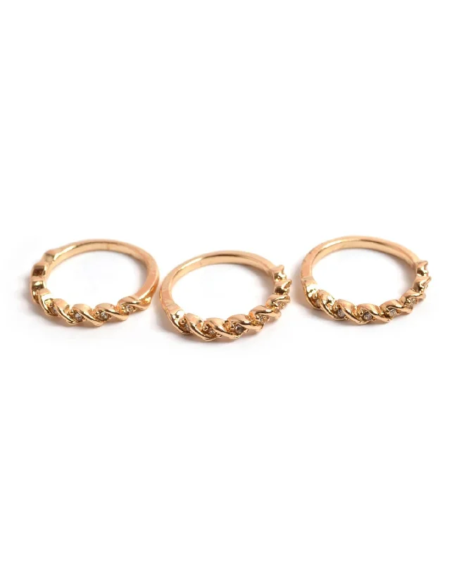 Women's gold-plated rings-I'm A Queen Ring Set