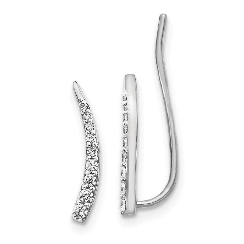 Women's luxury party earrings-14k White Gold Diamond Earrings